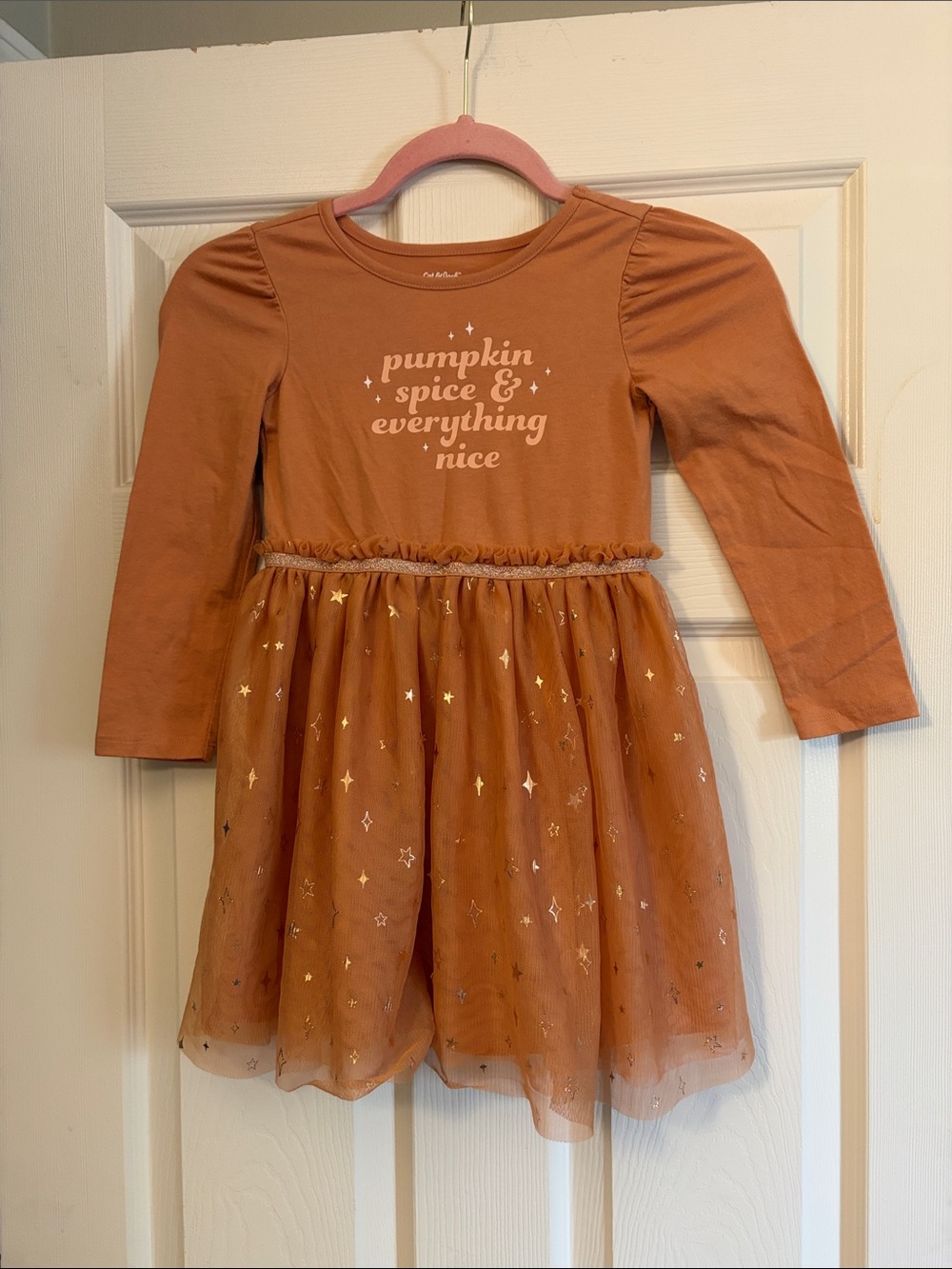 Cat & Jack Pumpkin Spice Orange Tulle Dress